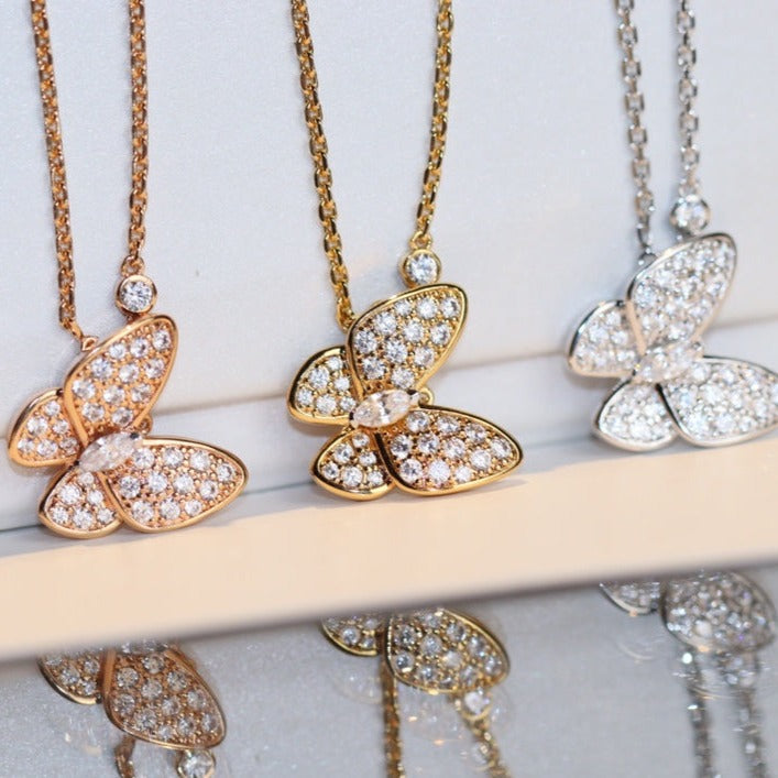 [Plus&Max]BUTTERFLY DIAMOND NECKLACE