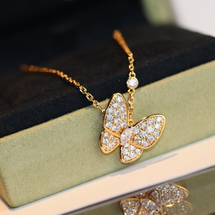 [Plus&Max]BUTTERFLY DIAMOND NECKLACE