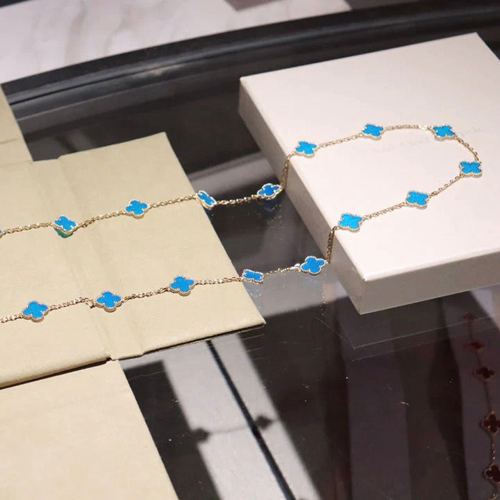 [Plus&Max]CLOVER 20 MOTIFS BLUE AGATE GOLD