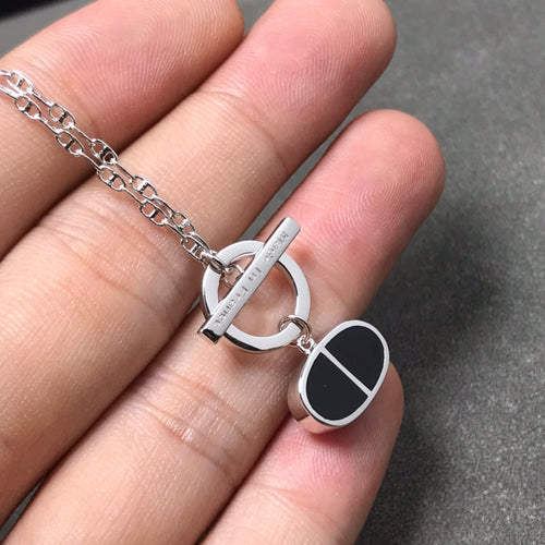 [Plus&Max]CHAINE VERSO BLACK CERAMIC  NECKLACE