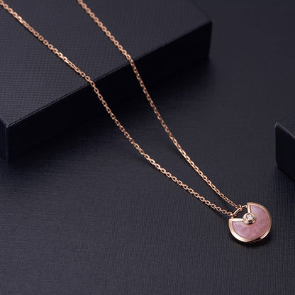 [Plus&Max]AMULETTE ROSE GOLD PINK MOP NECKLACE