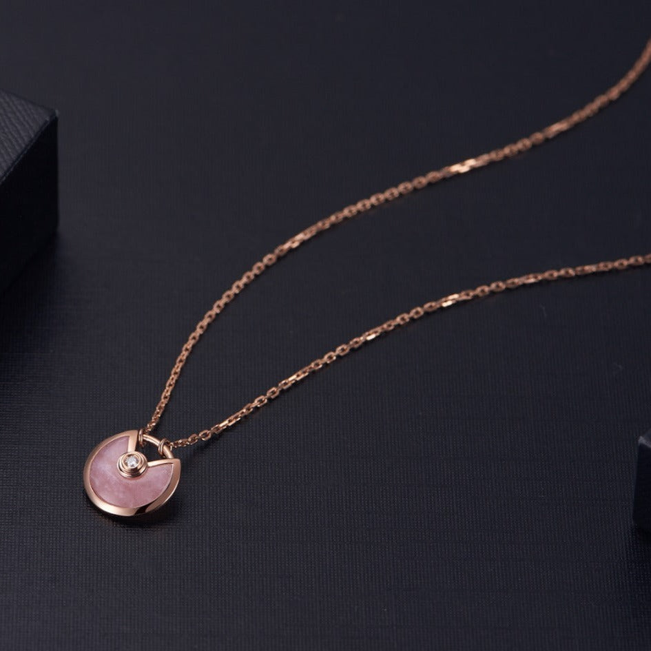 [Plus&Max]AMULETTE ROSE GOLD PINK MOP NECKLACE