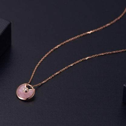 [Plus&Max]AMULETTE ROSE GOLD PINK MOP NECKLACE