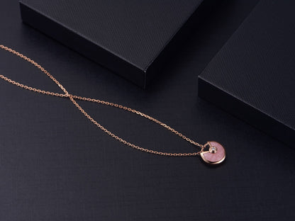 [Plus&Max]AMULETTE ROSE GOLD PINK MOP NECKLACE