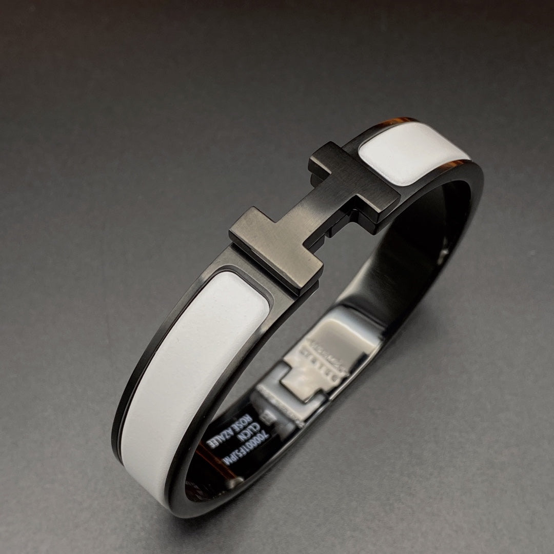 [Plus&Max]H BRACELET 12MM BLACK WHITE CERAMIC