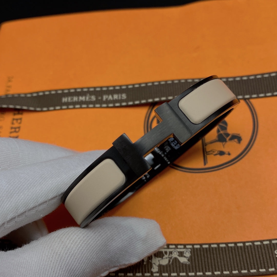 [Plus&Max]H BRACELET 12MM BLACK BEIGE CERAMIC