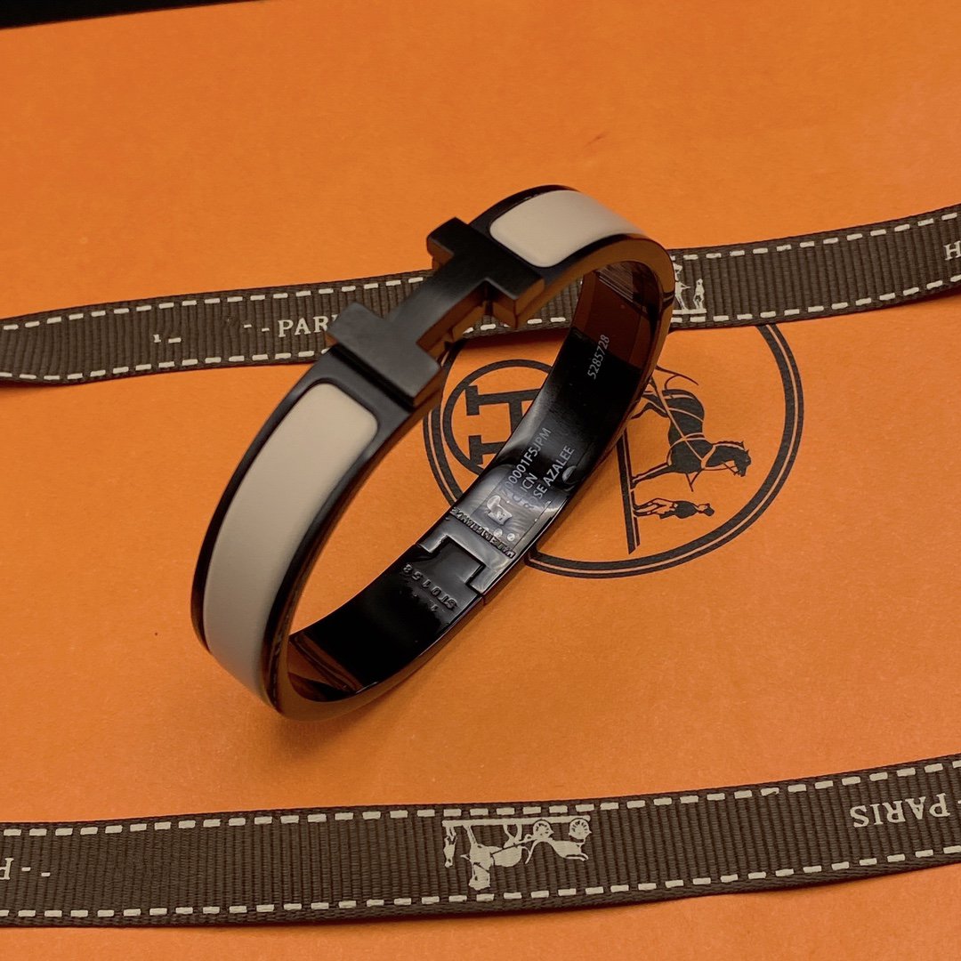 [Plus&Max]H BRACELET 12MM BLACK BEIGE CERAMIC