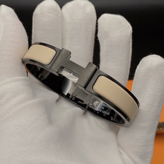 [Plus&Max]H BRACELET 12MM BLACK BEIGE CERAMIC