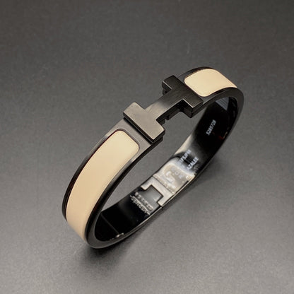 [Plus&Max]H BRACELET 12MM BLACK BEIGE CERAMIC