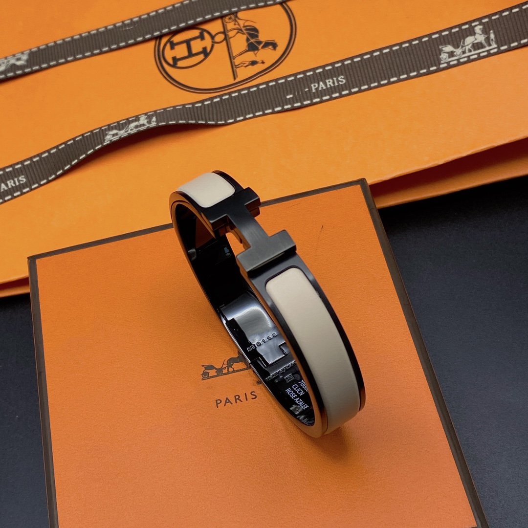 [Plus&Max]H BRACELET 12MM BLACK BEIGE CERAMIC