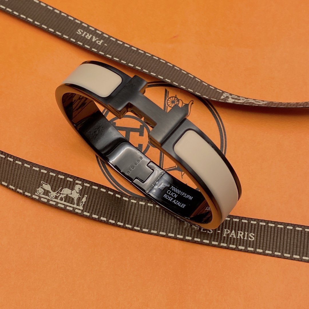 [Plus&Max]H BRACELET 12MM BLACK BEIGE CERAMIC
