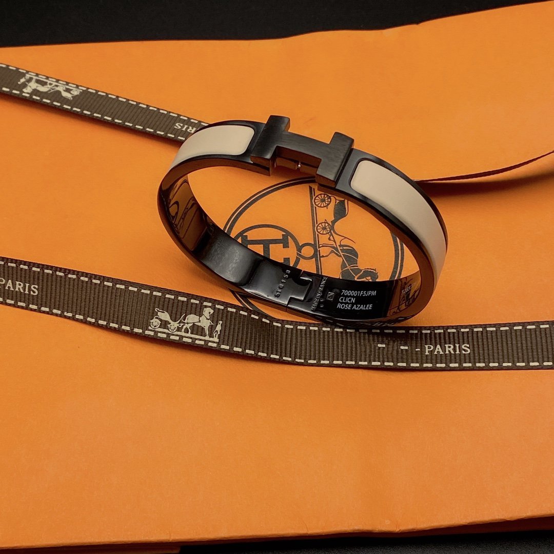 [Plus&Max]H BRACELET 12MM BLACK BEIGE CERAMIC