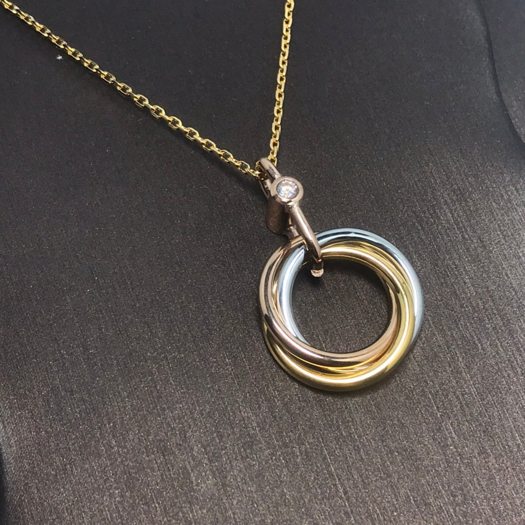 [Plus&Max]TRINITY SILVER GOLD PINK GOLD NECKLACE