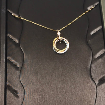 [Plus&Max]TRINITY SILVER GOLD PINK GOLD NECKLACE