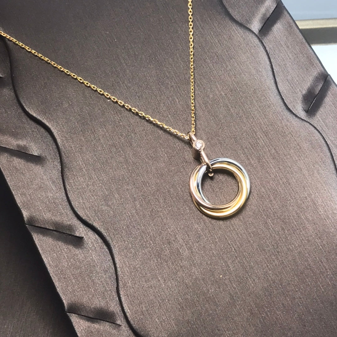 [Plus&Max]TRINITY SILVER GOLD PINK GOLD NECKLACE