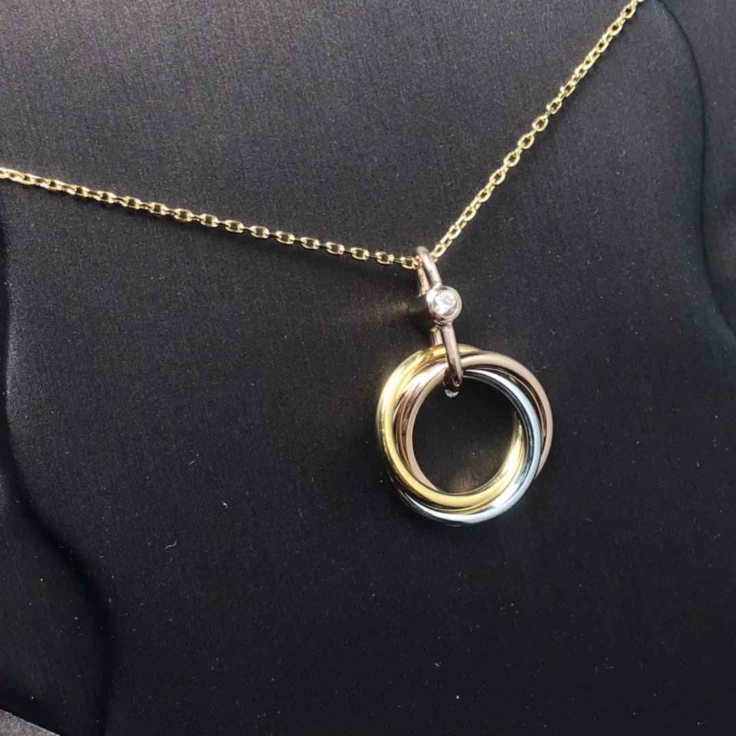 [Plus&Max]TRINITY SILVER GOLD PINK GOLD NECKLACE