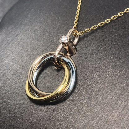 [Plus&Max]TRINITY SILVER GOLD PINK GOLD NECKLACE