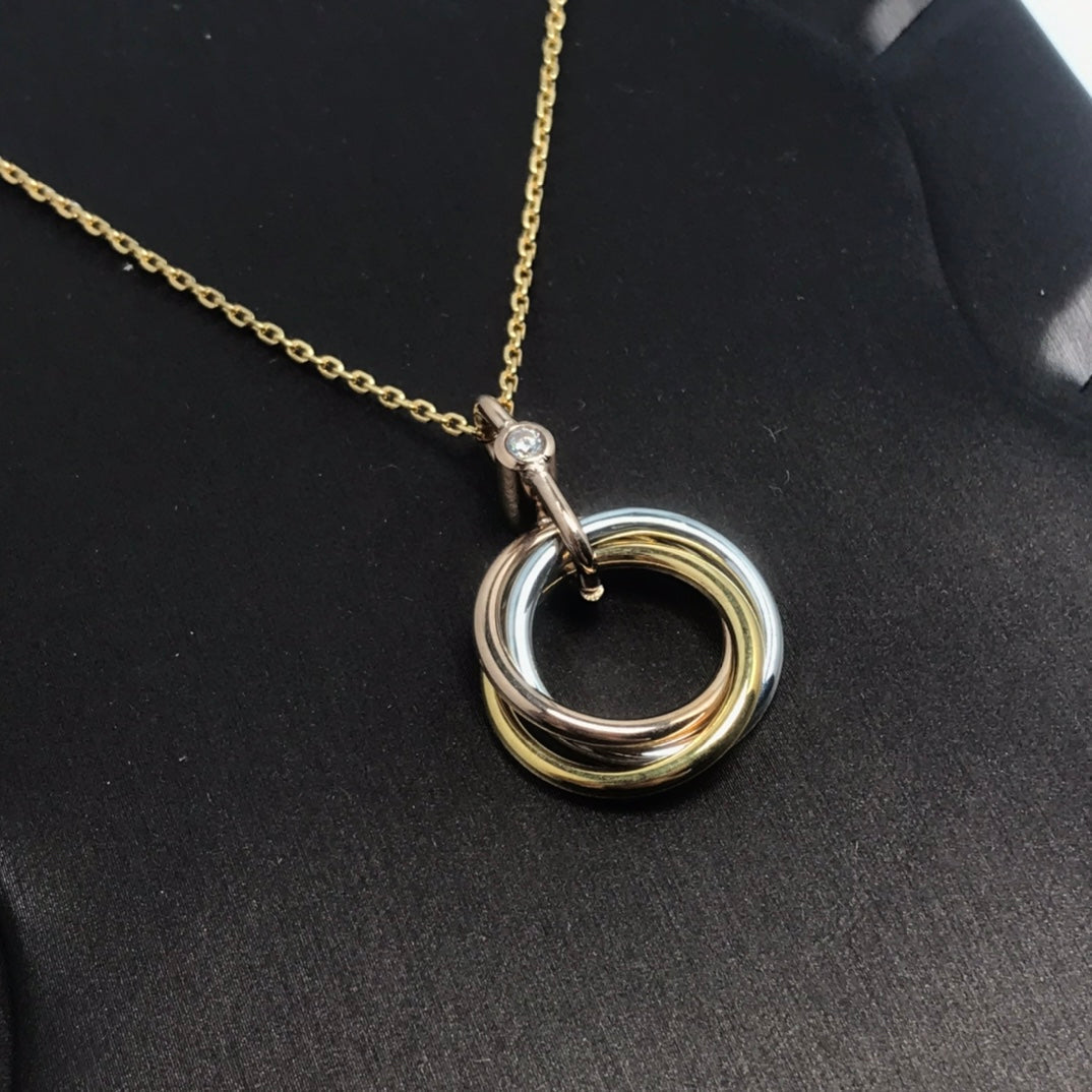 [Plus&Max]TRINITY SILVER GOLD PINK GOLD NECKLACE