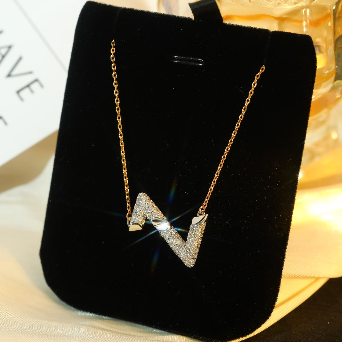[Plus&Max]VOLT SILVER DIAMOND PEDANT NECKLACE