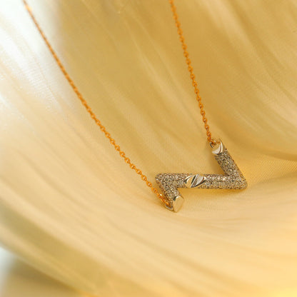 [Plus&Max]VOLT SILVER DIAMOND PEDANT NECKLACE