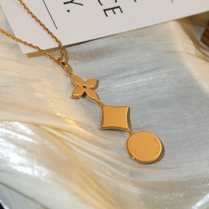 [Plus&Max]STAR AND SUN DIAMOND PINK GOLD NECKLACE