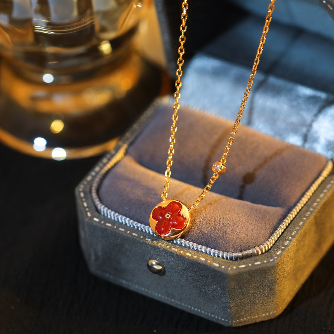 [Plus&Max]SUN PEDANT PINK GOLD 1 DIAMOND NECKLACE