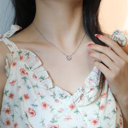 [Plus&Max]SUN PEDANT PINK GOLD 1 DIAMOND NECKLACE