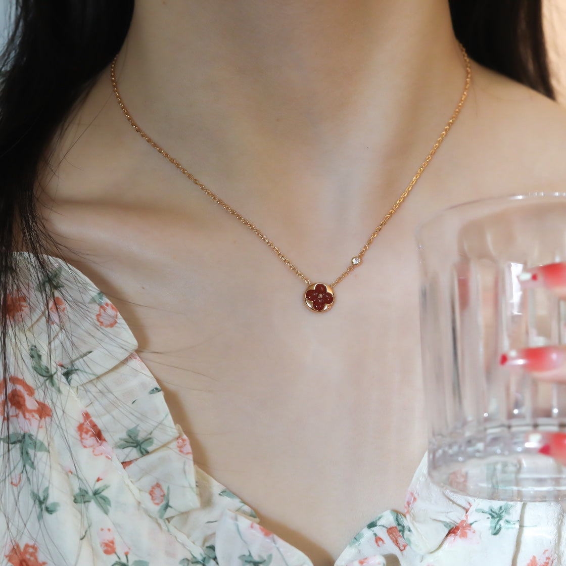 [Plus&Max]SUN PEDANT PINK GOLD 1 DIAMOND NECKLACE