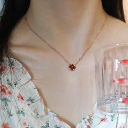 [Plus&Max]SUN PEDANT PINK GOLD 1 DIAMOND NECKLACE