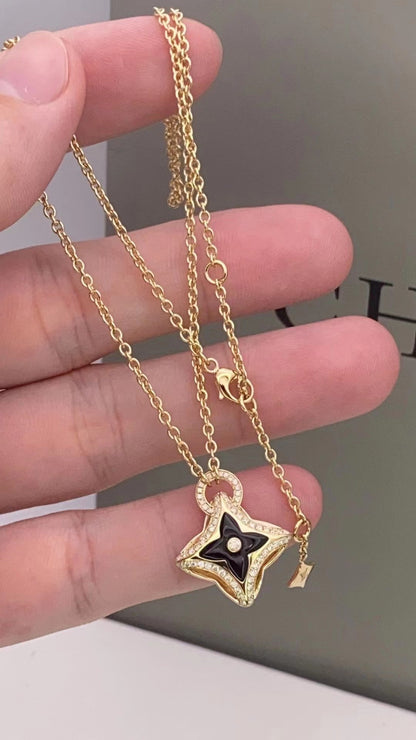 [Plus&Max]STAR PEDANT PINK GOLD DIAMOND NECKLACE