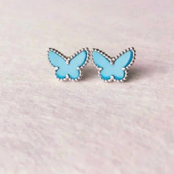 [Plus&Max]BUTTERFLY TURQUOISE EARRINGS SILVER