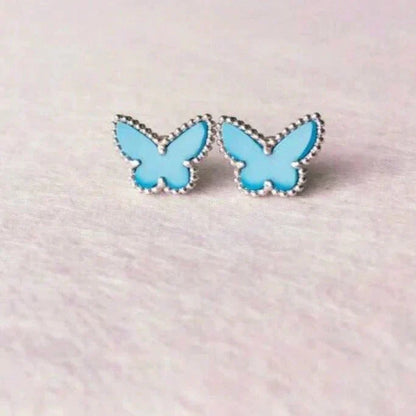[Plus&Max]BUTTERFLY TURQUOISE EARRINGS SILVER