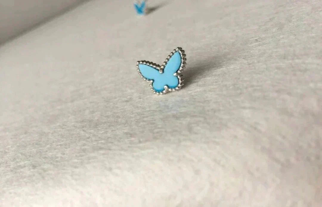 [Plus&Max]BUTTERFLY TURQUOISE EARRINGS SILVER