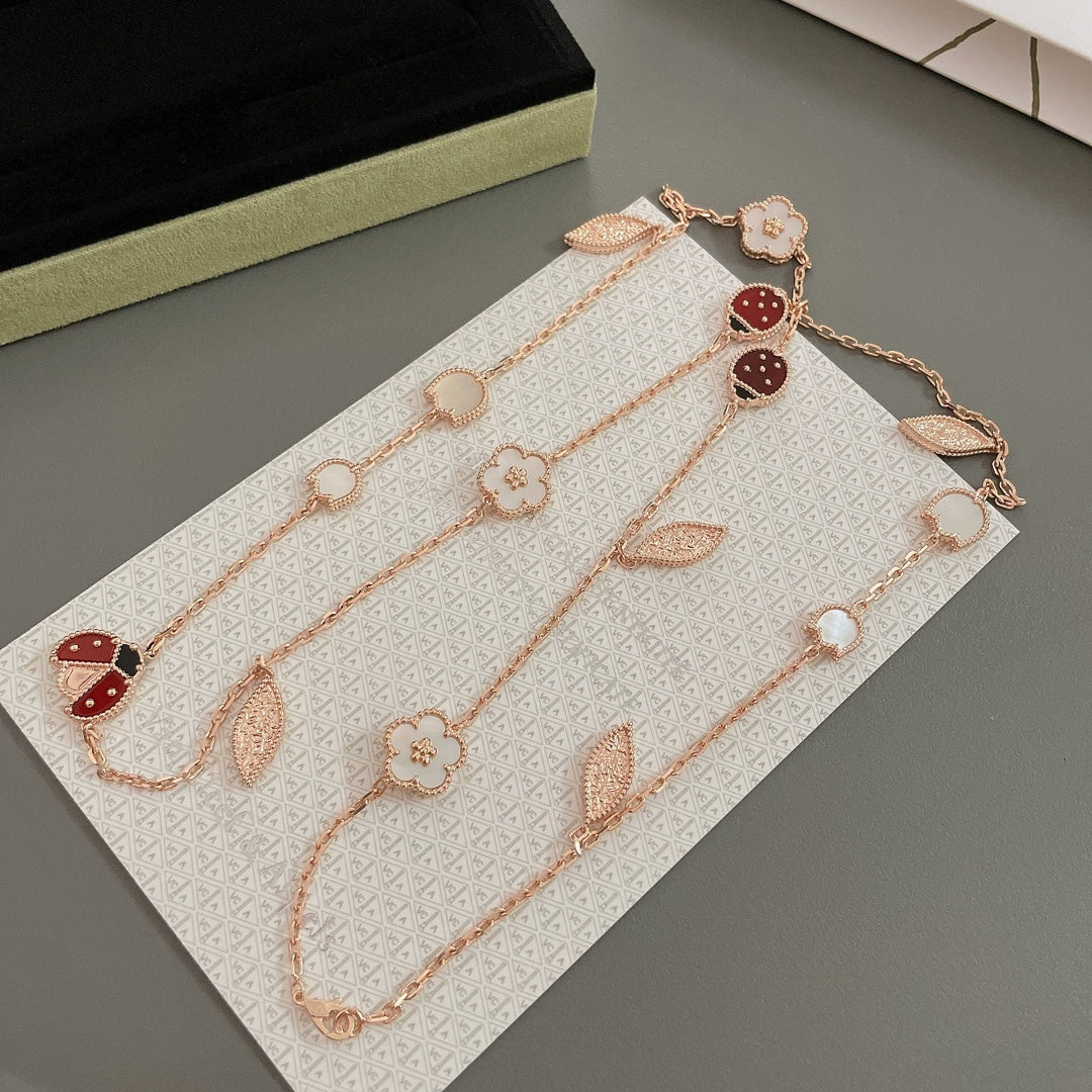 [Plus&Max]LUCKY SPRING 15 MOTIFS ROSE GOLD NECKLACE