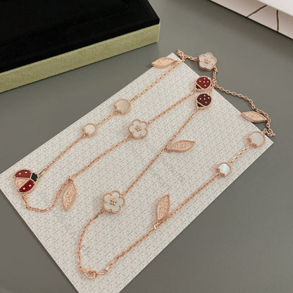 [Plus&Max]LUCKY SPRING 15 MOTIFS ROSE GOLD NECKLACE