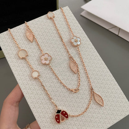 [Plus&Max]LUCKY SPRING 15 MOTIFS ROSE GOLD NECKLACE
