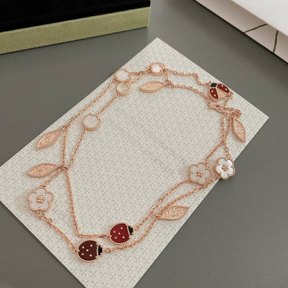 [Plus&Max]LUCKY SPRING 15 MOTIFS ROSE GOLD NECKLACE