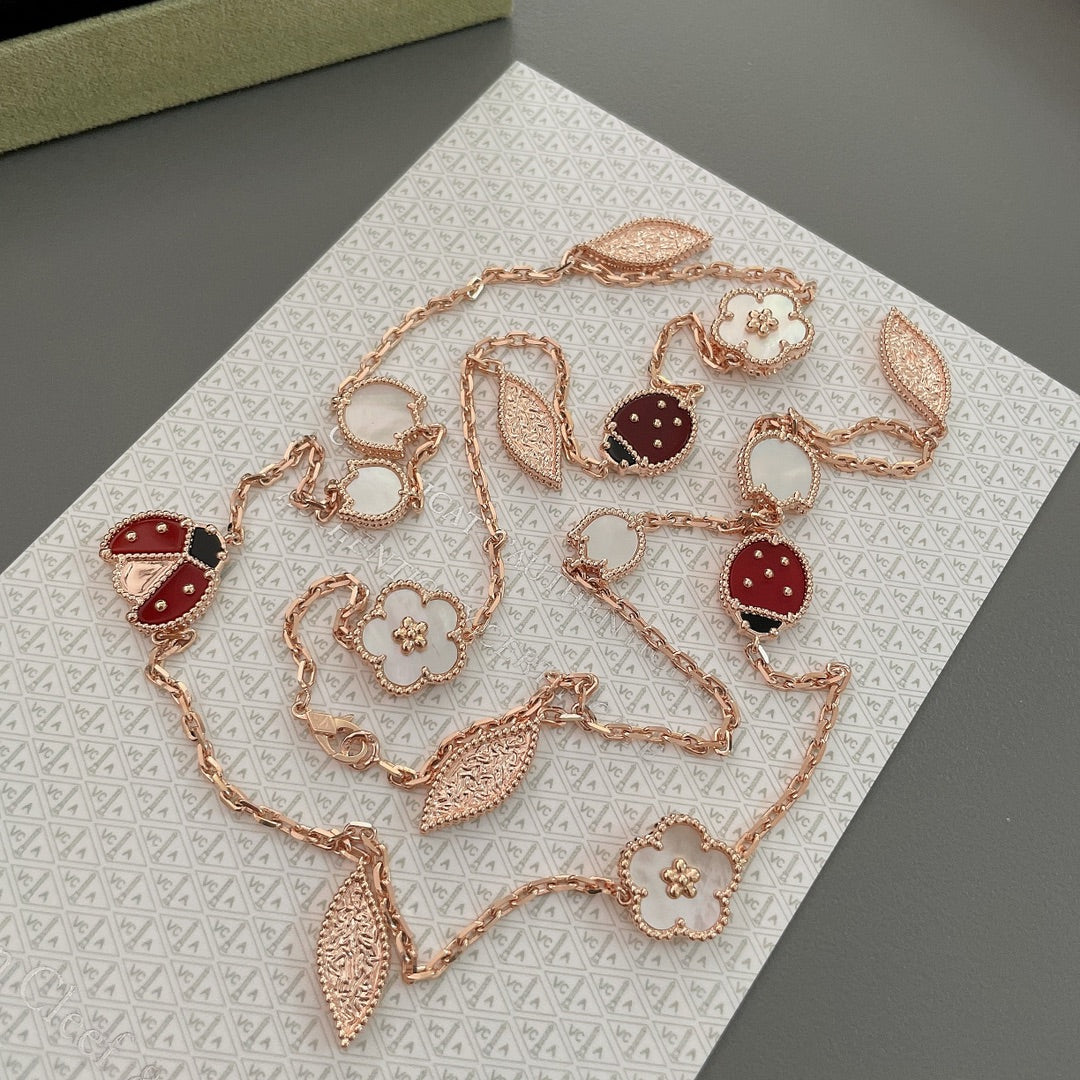[Plus&Max]LUCKY SPRING 15 MOTIFS ROSE GOLD NECKLACE
