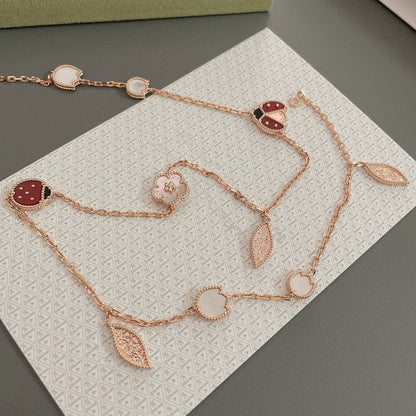 [Plus&Max]LUCKY SPRING 15 MOTIFS ROSE GOLD NECKLACE