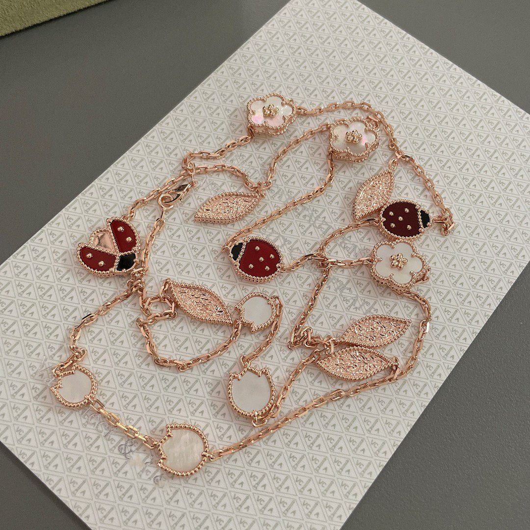 [Plus&Max]LUCKY SPRING 15 MOTIFS ROSE GOLD NECKLACE