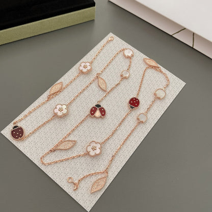 [Plus&Max]LUCKY SPRING 15 MOTIFS ROSE GOLD NECKLACE
