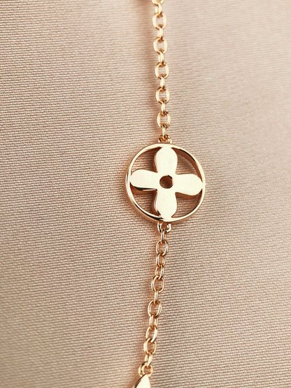 [Plus&Max]STAR AND SUN 7 MOTIFS GOLD BRACELET