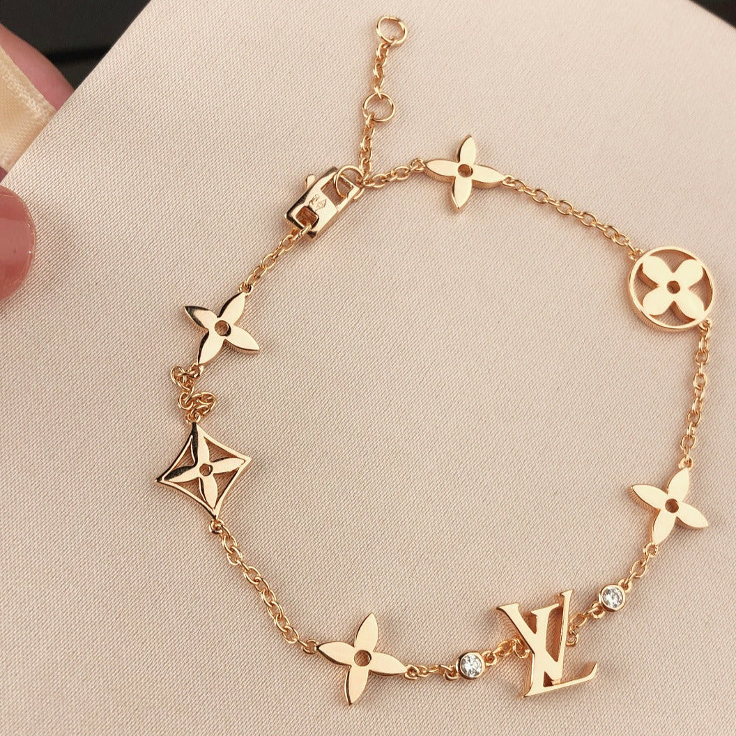 [Plus&Max]STAR AND SUN 7 MOTIFS GOLD BRACELET