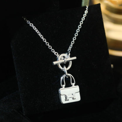 [Plus&Max]POP H PEDANT SILVER NECKLACE