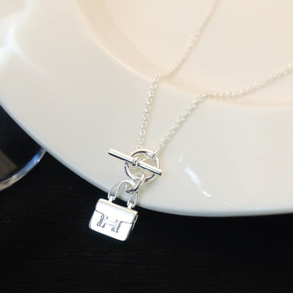 [Plus&Max]POP H PEDANT SILVER NECKLACE