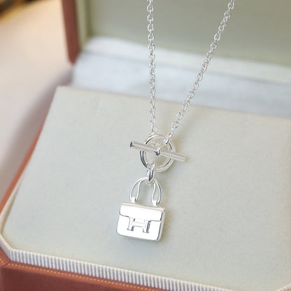 [Plus&Max]POP H PEDANT SILVER NECKLACE
