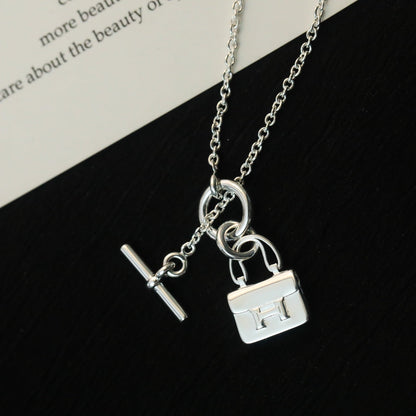 [Plus&Max]POP H PEDANT SILVER NECKLACE
