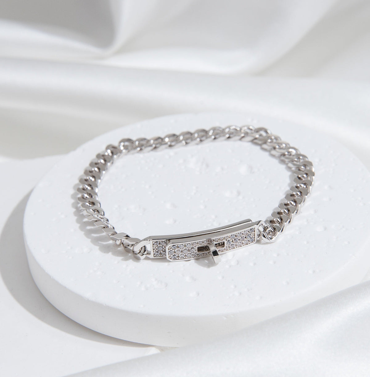 [Plus&Max]KELLY CHAIN SILVER DIAMOND BRACELET