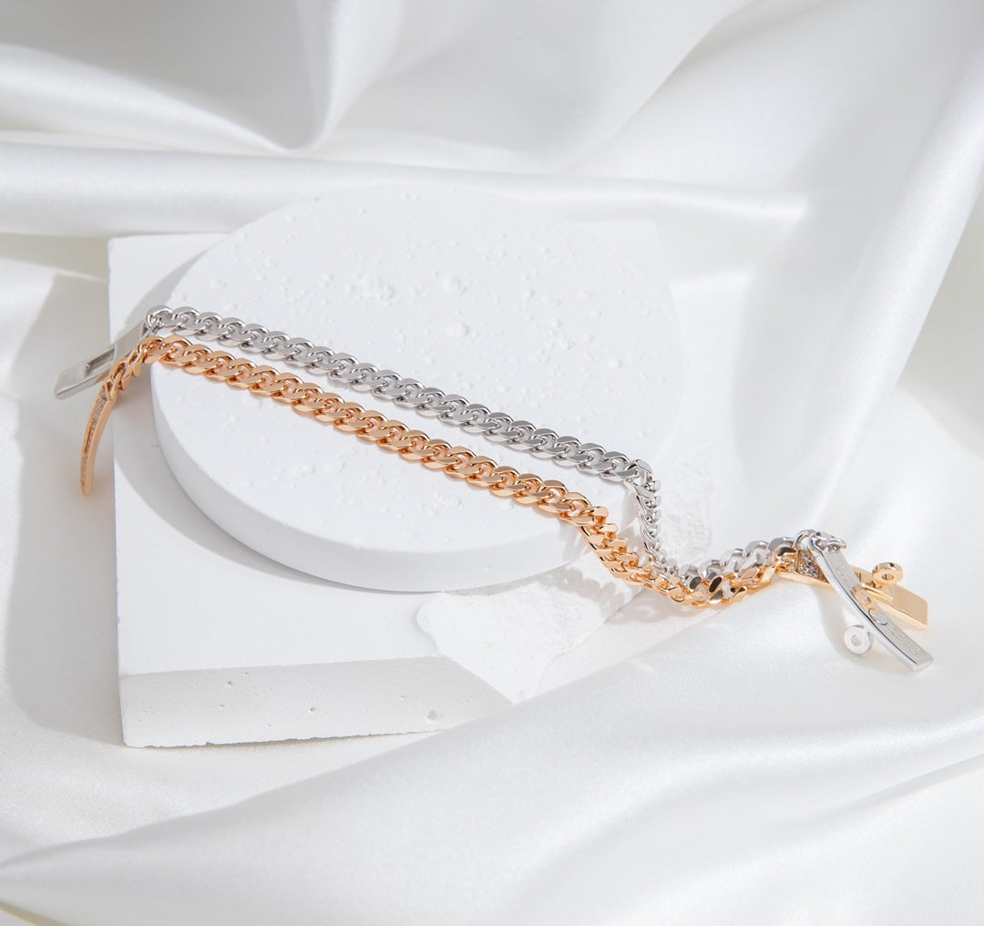 [Plus&Max]KELLY CHAIN SILVER DIAMOND BRACELET