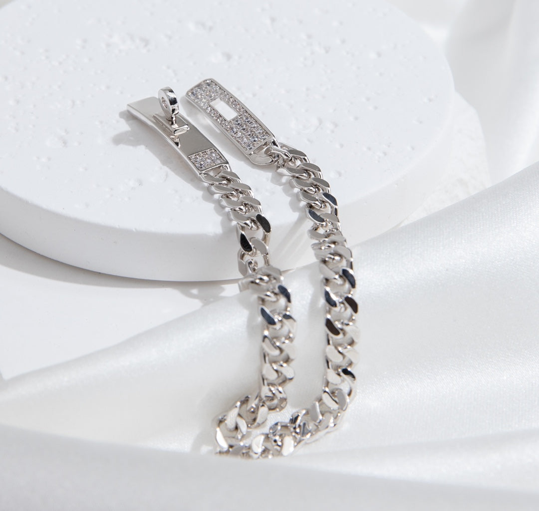 [Plus&Max]KELLY CHAIN SILVER DIAMOND BRACELET